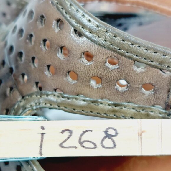 Franco Sarto Gavel Brown Leather Buckle Ankle Strap Wedge Sandals I268 - Picture 13 of 13